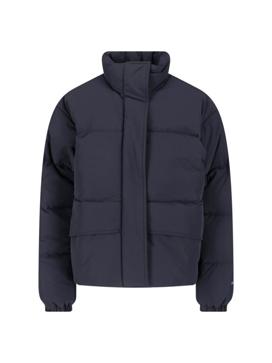 Jil Sander High Collar Padded Jacket with Boxy Silhouette and Dual Closure