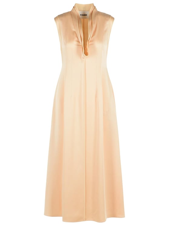 Jil Sander Acetate And Peach Viscose Dress