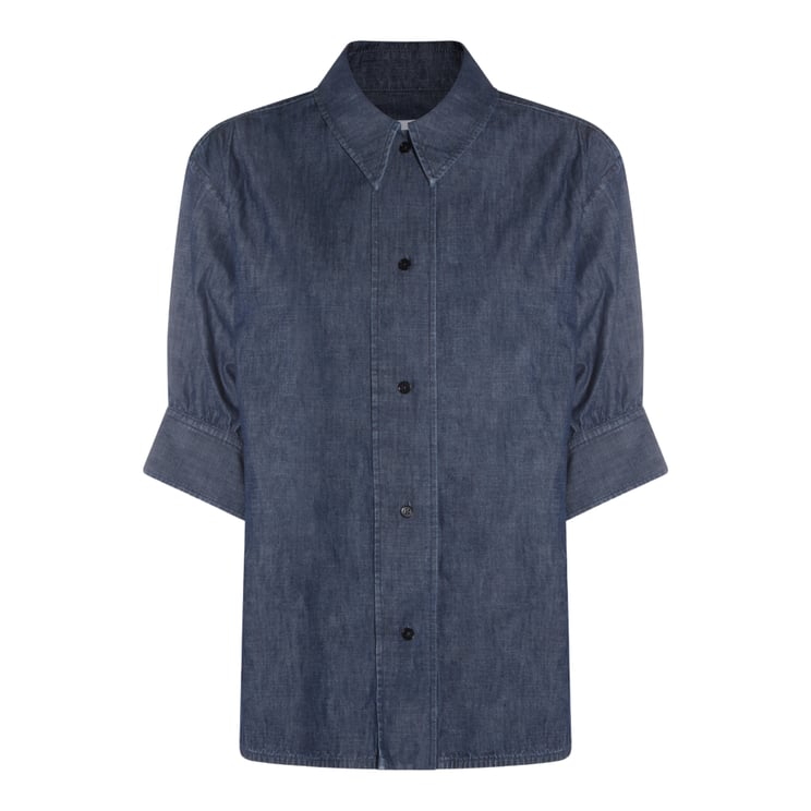 Jil Sander Structured Blue Shirt with Button-Down Front