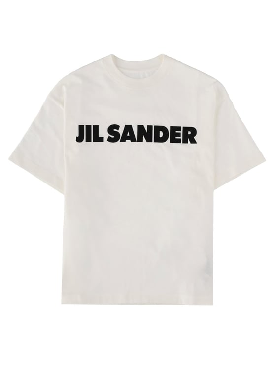 Jil Sander White Boxy Bold Front Logo Cotton T-Shirt
