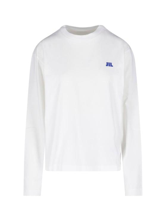 Jil Sander White Crewneck Long-Sleeve Cotton T-Shirt