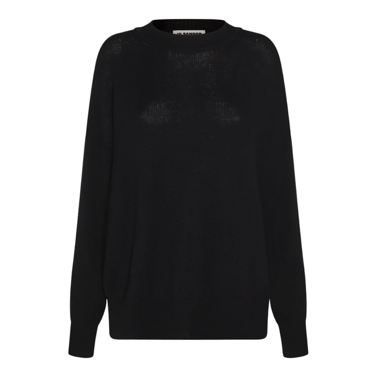 Jil Sander Relaxed-Fit Black Sweater With Ribbed Cuffs And Hem