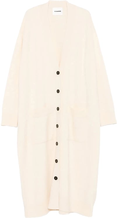 Jil Sander Long Fit Cardigan Beige