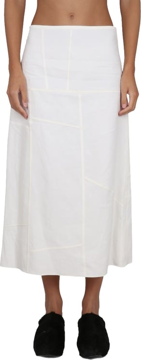 Jil Sander Patchwork Cotton Maxi Skirt With Flowing Silhouette