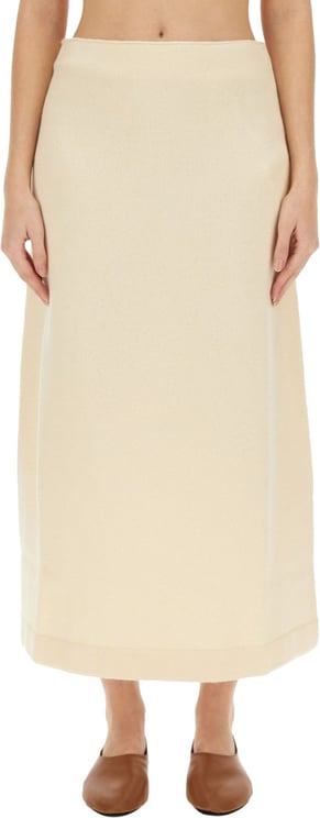 Jil Sander Regular Fit Midi Skirt In Soft Wool