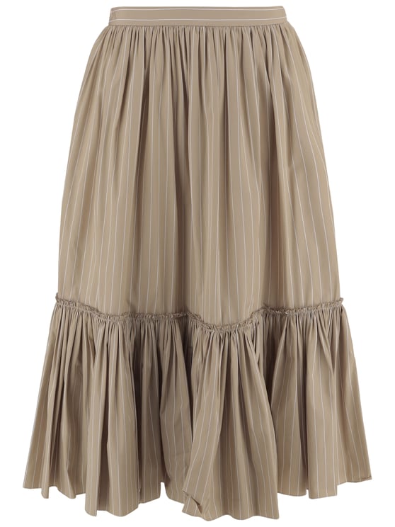 Jil Sander Cotton Skirt With Striped Pattern