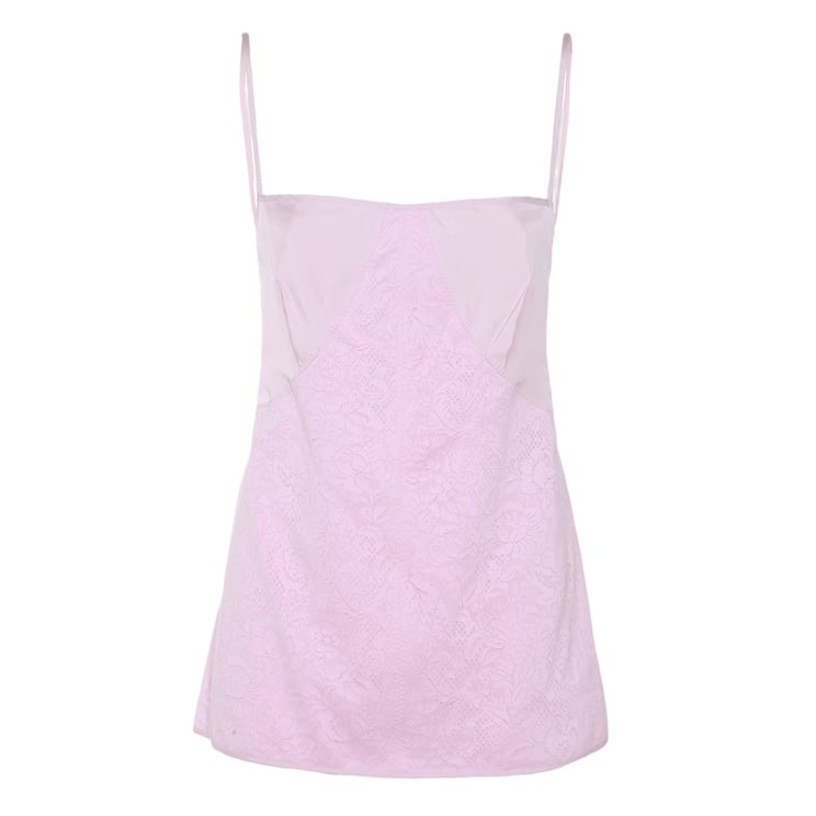 Jil Sander Floral Lace Top with Spaghetti Straps