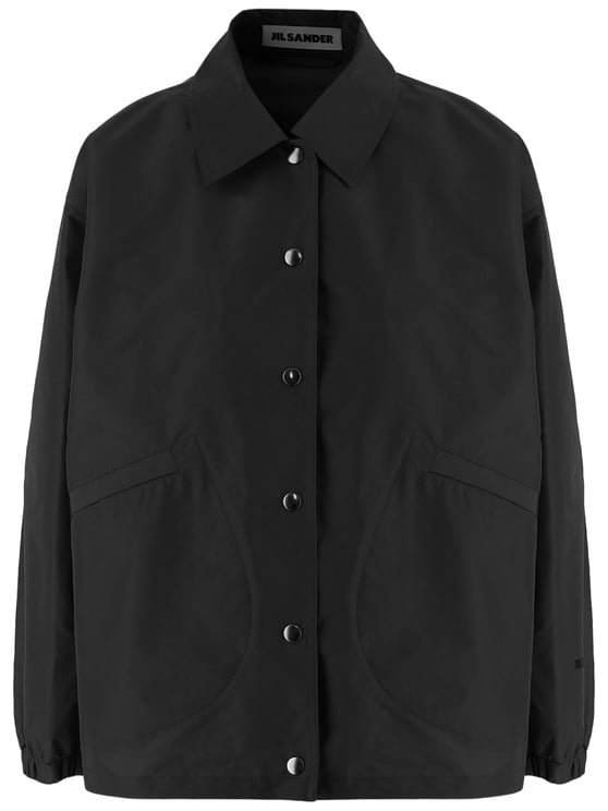 Jil Sander Long-Sleeve Nylon Jacket With Classic Collar