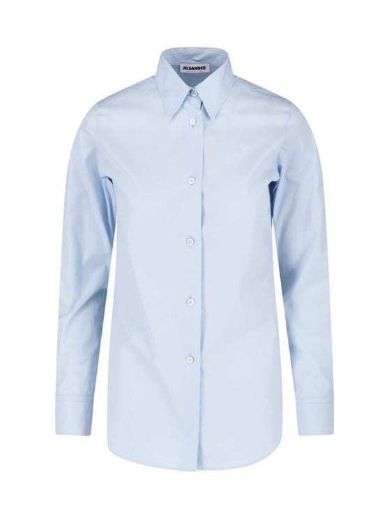 Jil Sander Light Blue Cotton Poplin Pointed Shirt