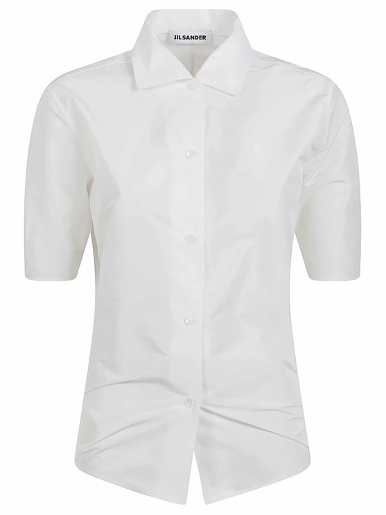 Jil Sander Crisp White Structured Short Sleeve Shirt