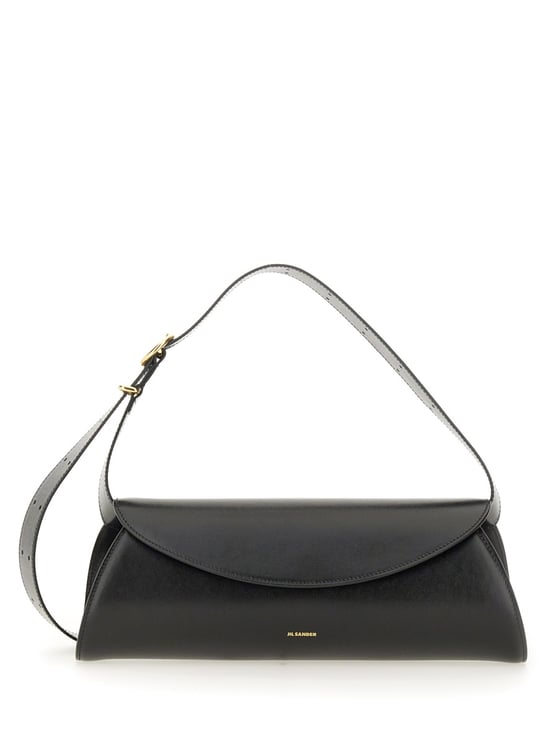 Jil Sander Black Cannoli Calfskin Elongated Bag