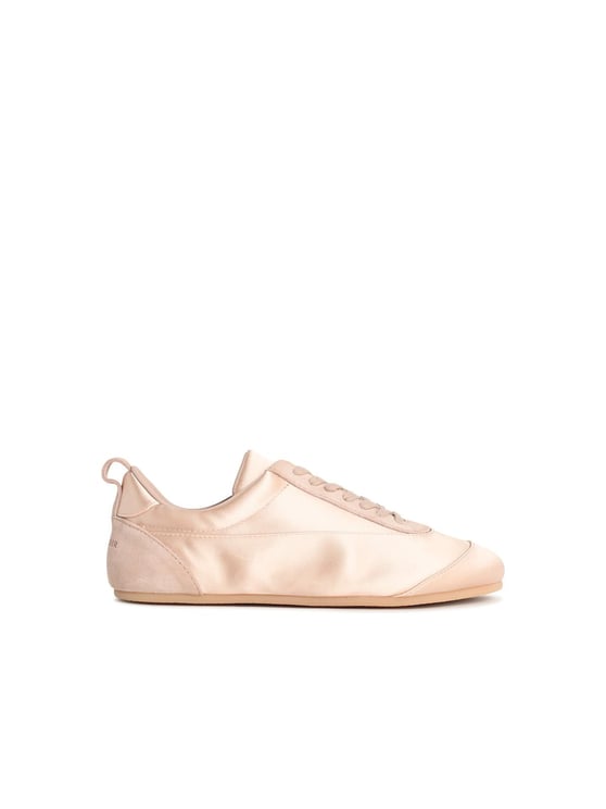 Jil Sander Etage' Satin Sneakers With Rosé Suede Trim