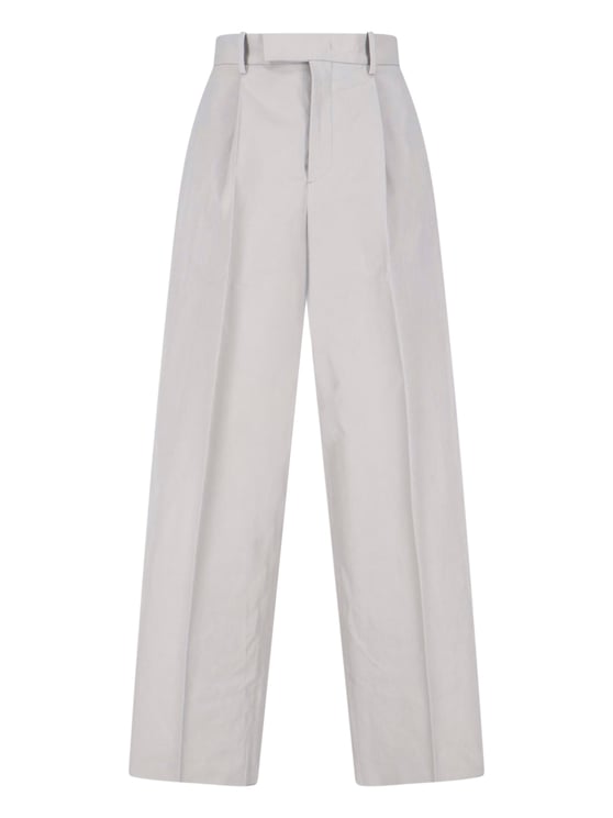 Jil Sander Grey High-Waisted Tailored Wide-Leg Trousers