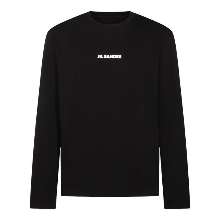 Jil Sander Black Long-Sleeve T-Shirt with Crew Neckline