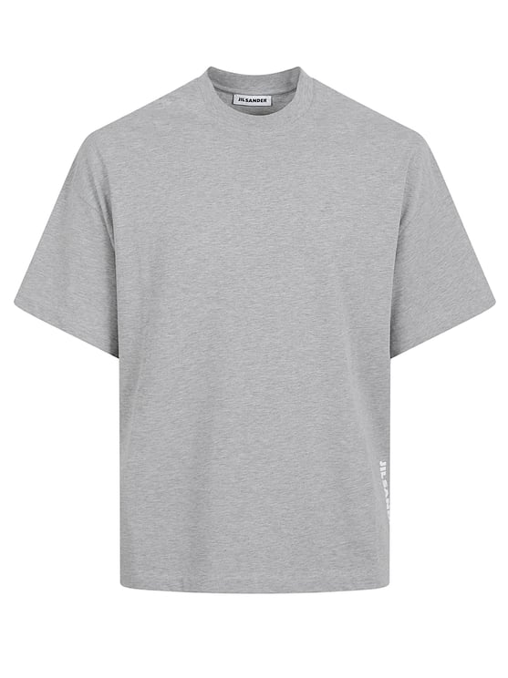 Jil Sander Boxy Cropped T-Shirt with Vertical Logo Detail