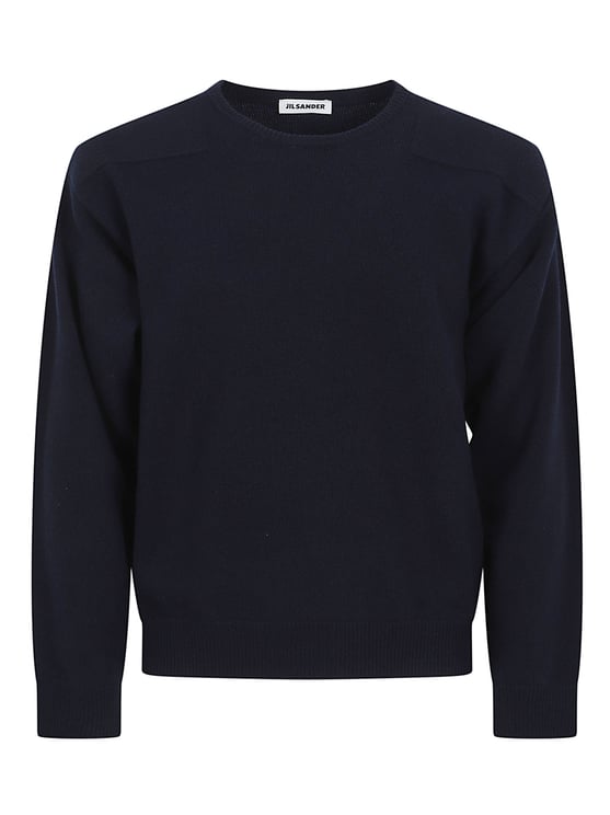 Jil Sander Ribbed Knit Sweater with Round Neckline and Relaxed Fit