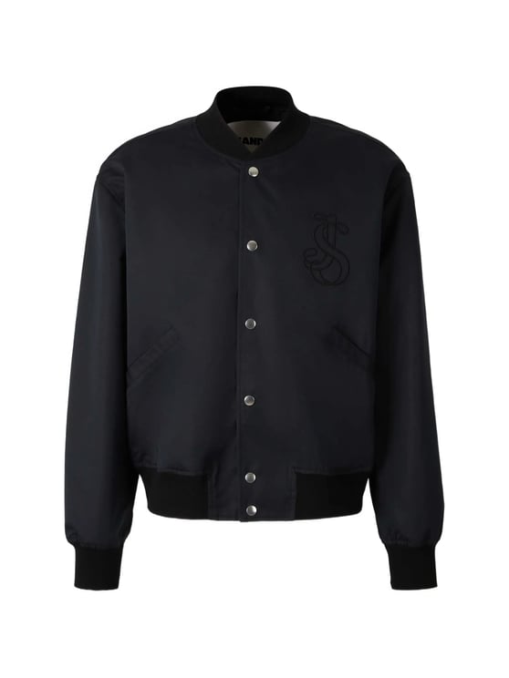 Jil Sander Black Sleek Minimalist Bomber Jacket
