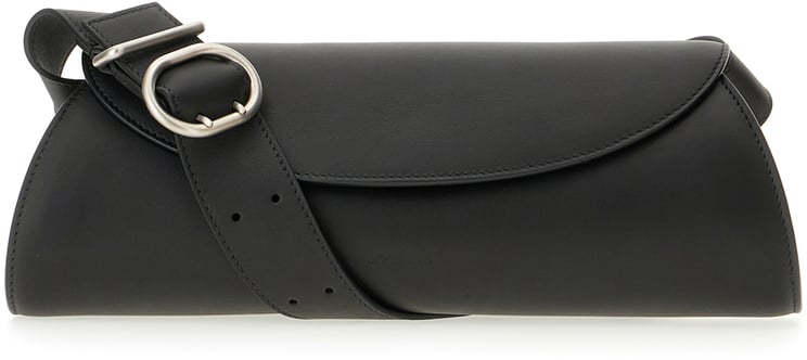 Jil Sander Jil Sander Black leather small Cannolo crossbody bag