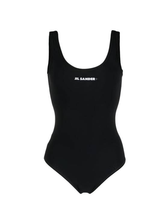 Jil Sander White Polyamide Scoop Neck Swimsuit