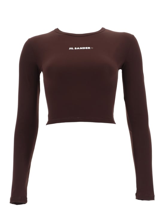 Jil Sander Fitted Long Sleeve Center Logo Top