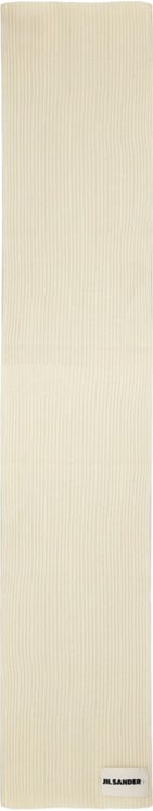Jil Sander Ribbed Wool Scarf With Subtle Logo Detail