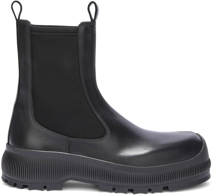 Jil Sander Black Chelsea Vibram Sole Leather Boots