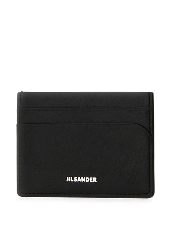 Jil Sander Black Leather Compact Cardholder Wallet