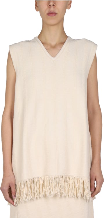 Jil Sander V-Neck Cotton Linen Top