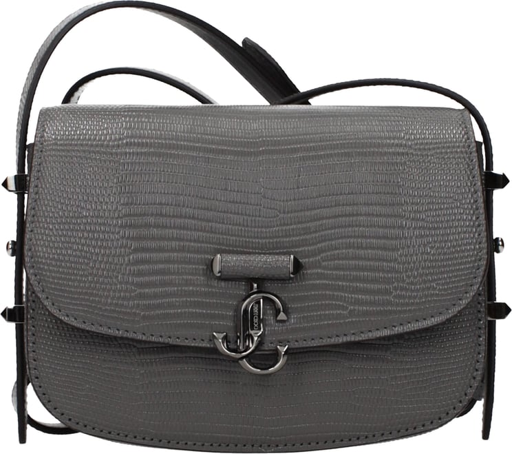 Jimmy Choo Jimmy Choo Gray Leather Shoulder Bag