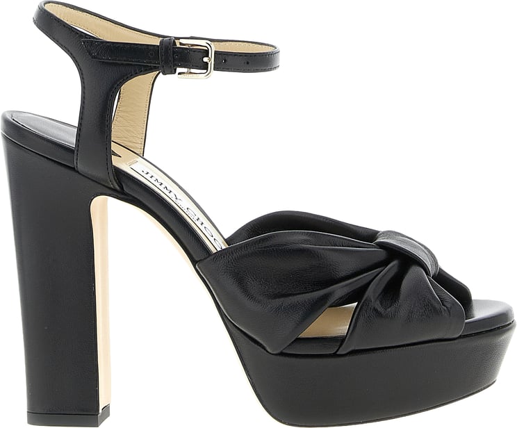 Jimmy Choo Jimmy Choo Black Leather Stiletto Heel Sandals
