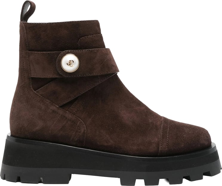 Jimmy Choo Brown Meena Flat Suede Ankle Boots