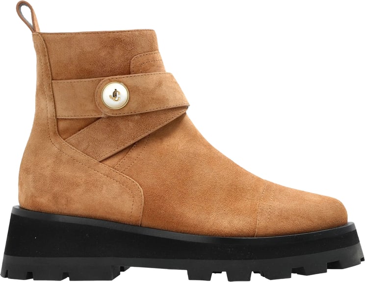 Jimmy Choo Brown Meena Flat Suede Ankle Boots
