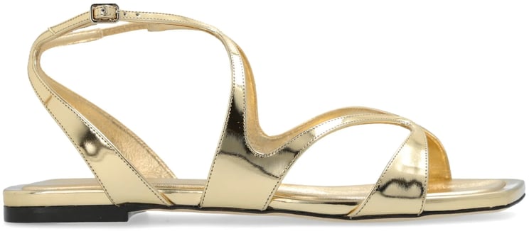 Jimmy Choo Gold Ayla Flat Metallic Sandals