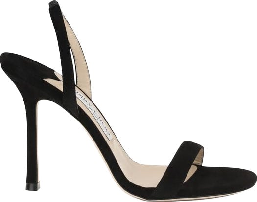 Jimmy Choo Jimmy Choo Black Calf Leather Bos Taurus Stiletto Heel Sandals