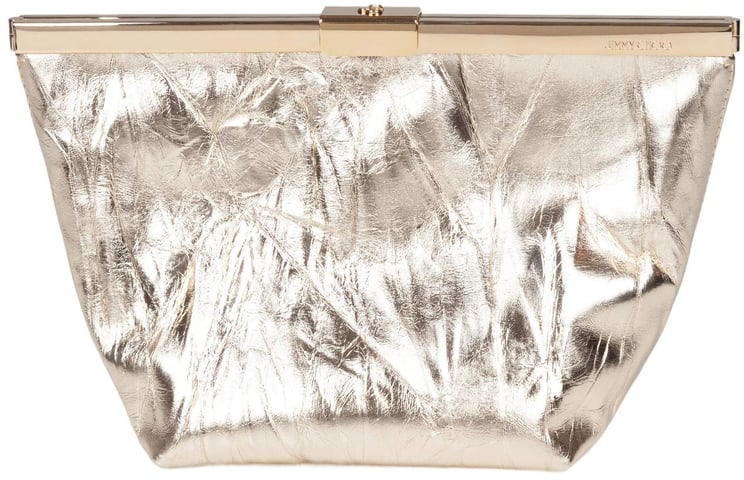 Jimmy Choo Jimmy choo ganache clutch in vintage leather, platinum color