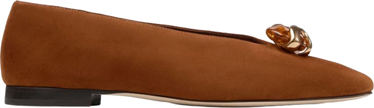Jimmy Choo Flat Shoes Leather Brown