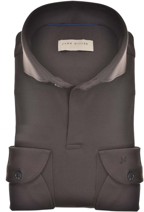 John Miller John Miller Tailored Fit Lange Mouw Overhemden Bruin 5140881-690