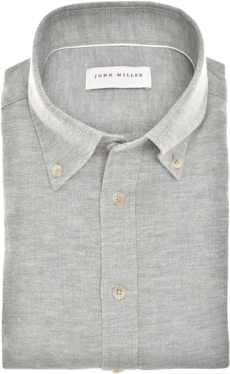 John Miller John Miller Overhemd Slim Fit  Groen 5142705