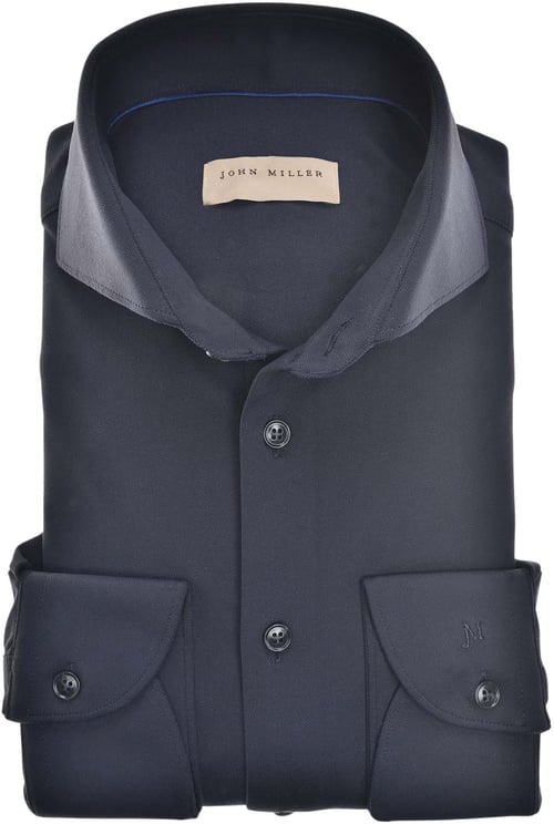 John Miller John Miller Slim Fit Lange Mouw Overhemden Donkerblauw 5346516