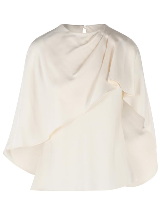 Jonathan Simkhai 'Eliora' Blouse In Cream Acetate Blend