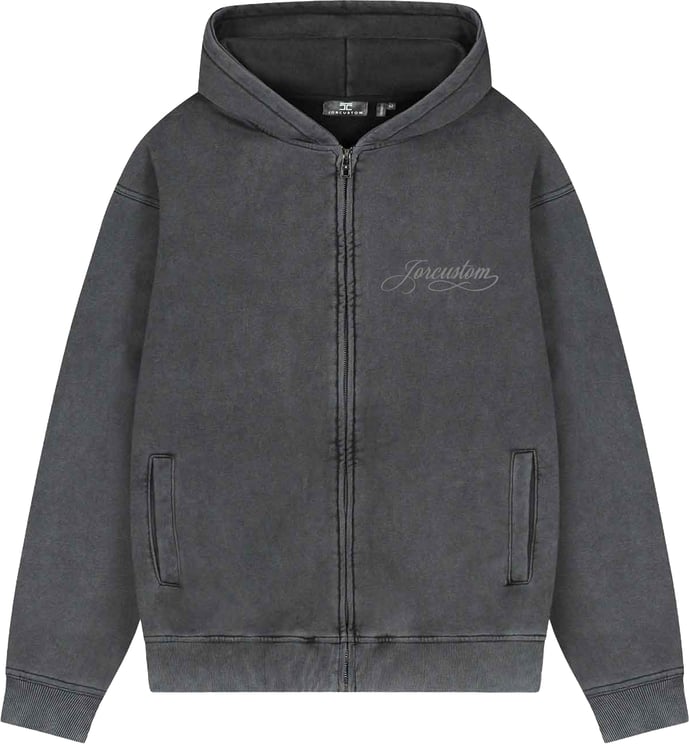 JORCUSTOM Jorcustom Fleece Zipped Hoodie Fleece Zipped Hoodie Handscrip Acid Grey