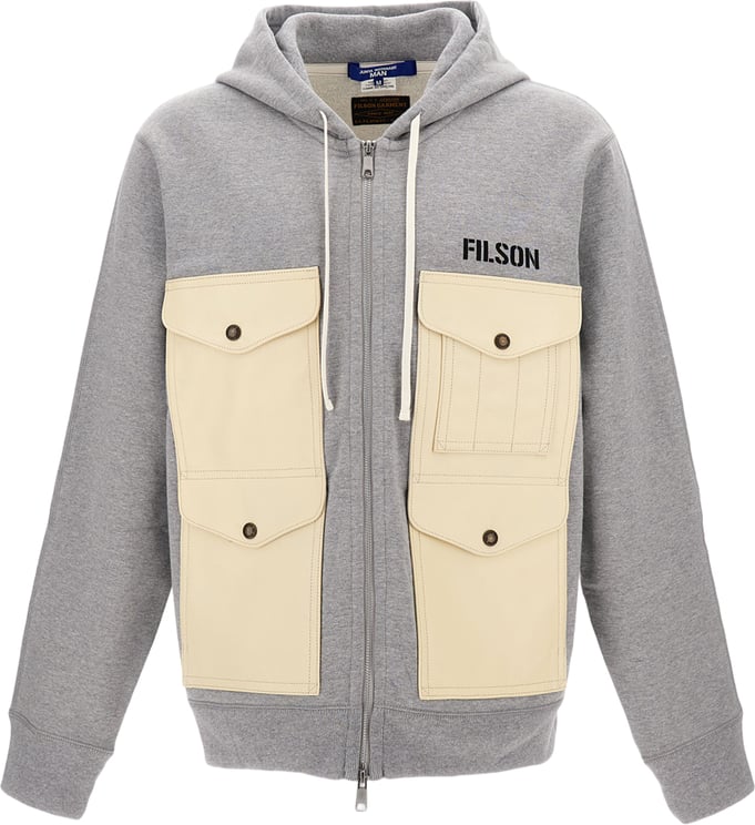 Junya Watanabe Utility Cotton Jacket With Drawstring Hood And Pocketed Design