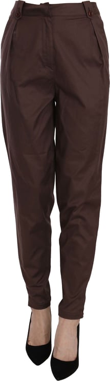 Just Cavalli Just Cavalli Brown High Waist Tapered Formal Trousers Pants