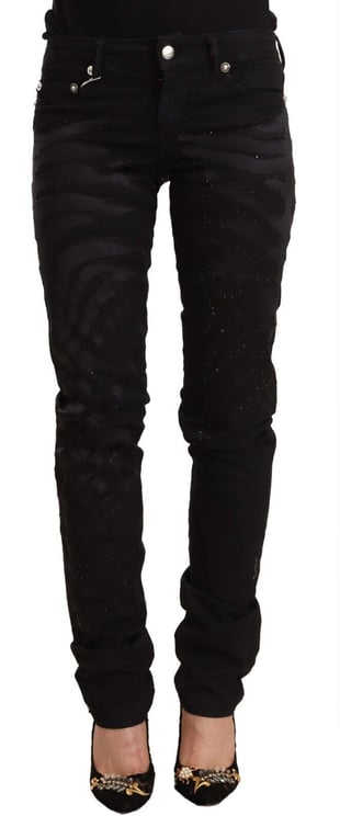 Just Cavalli Just Cavalli Black Mid Waist Embellished Skinny Jeans