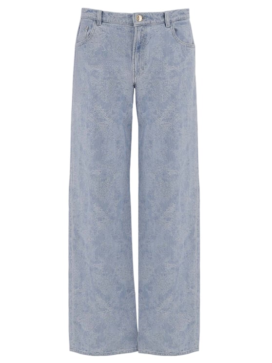 Just Cavalli Light-Colored Wide-Leg Jeans with Classic Five-Pocket Design