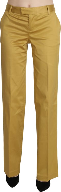Just Cavalli Just Cavalli Mustard Yellow Straight Formal Trousers Pants