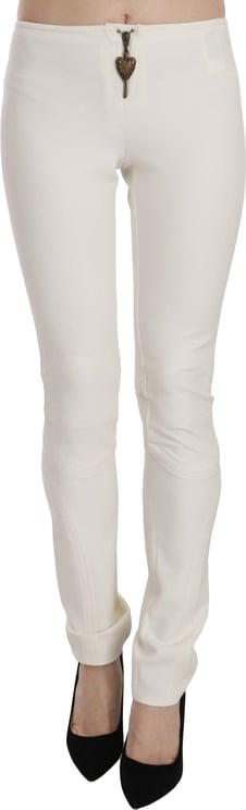 Just Cavalli Just Cavalli White Mid Waist Skinny Dress Trousers Pants