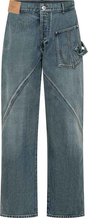 J.W. Anderson Jeans Workwear a Gamba Ampia con Tasca Applicata
