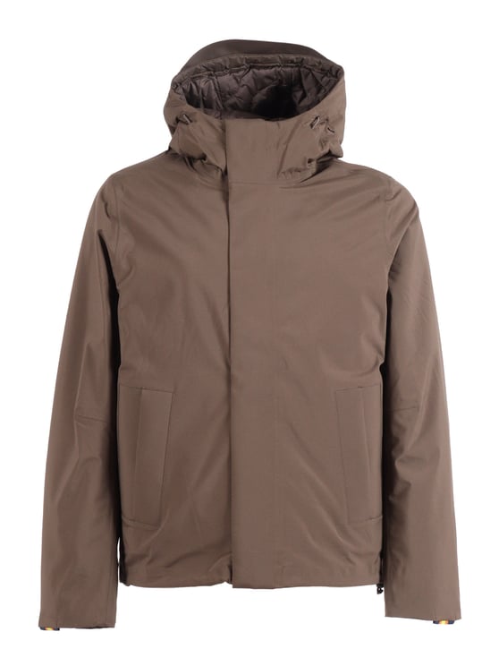 K-WAY Brown Bonded Padded Jacket