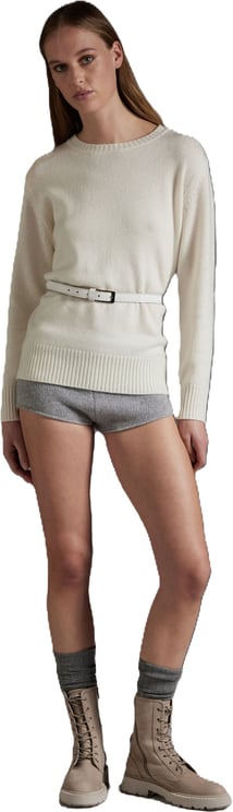 Kangra White Crewneck Wool Sweater